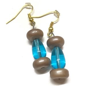 Dangle earrings MunandMe handmade blue beads